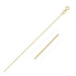 14k Yellow Gold Classic Box Thin Chain Necklace 0.6 mm
