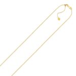 10k Solid Gold Adjustable Cable Chain Necklace 1.10 mm 22 inch 55 cm