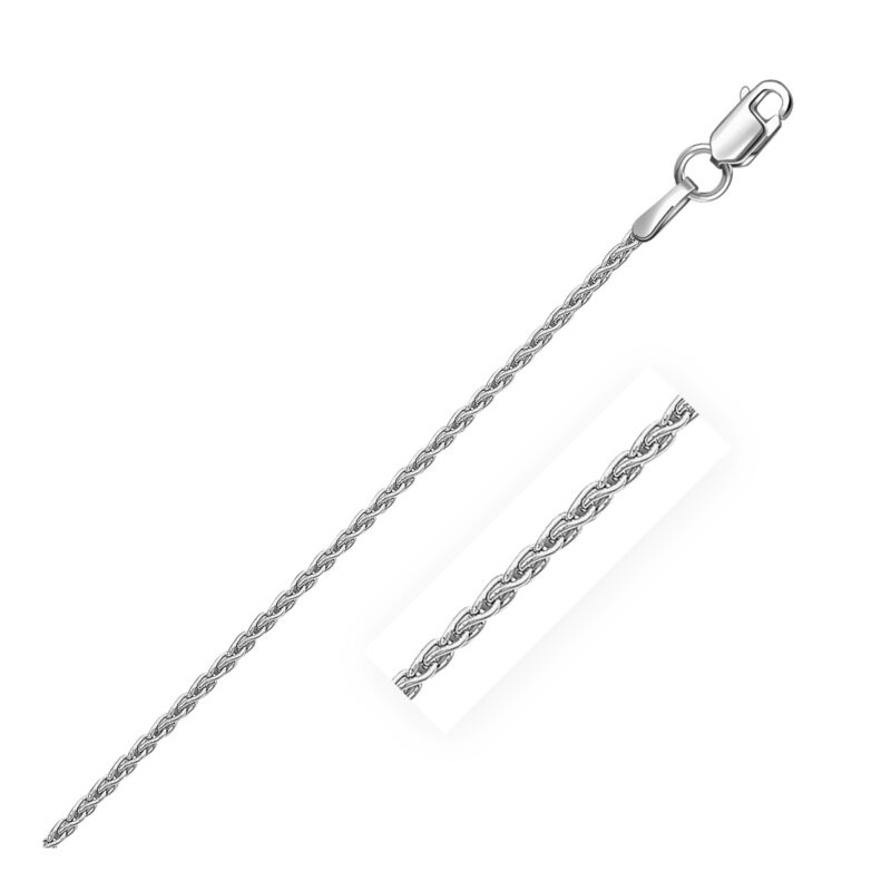 Wheat Chain Sterling Silver Rhodium Plated (1.30 mm)