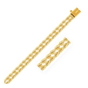14k Yellow Gold Dual Row Rope Bracelet (4.80 mm)