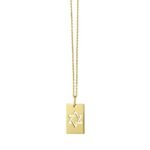 Star of David Tag Pendant Necklace in 14K Yellow Gold