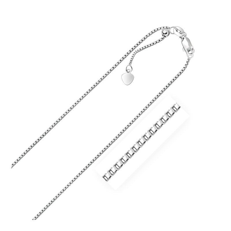Sterling Silver Adjustable Box Chain 1.4mm