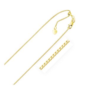 10k Yellow Gold Adjustable Box Chain 0.85 mm