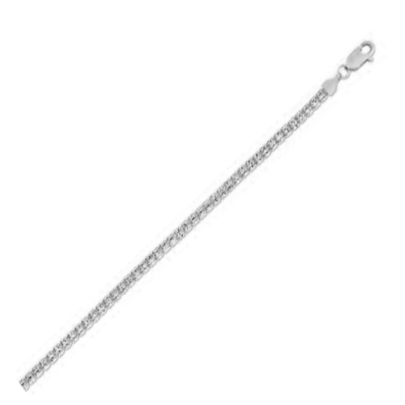 Ice Barrel Chain in 14k White Gold 3.14 mm
