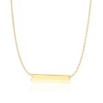 14k Yellow Gold Smooth Flat Horizontal Bar Style Necklace 14k Yellow Gold Smooth Flat Horizontal Bar Style Necklace