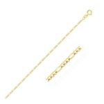 14k Yellow Gold Solid Figaro Chain Necklace 1.3 mm 14k Yellow Gold Solid Figaro Chain Necklace 1.3 mm