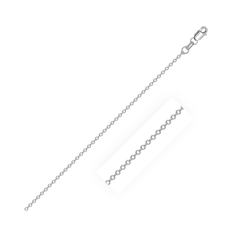 Cable Chain Sterling Silver Rhodium Plated (0.80 mm)