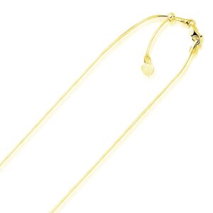14k Gold Thin Snake Chain Necklace Adjustable 22 inch 0.8 mm