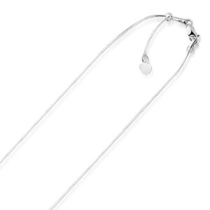 14k White Gold Adjustable Snake Chain 0.80 mm