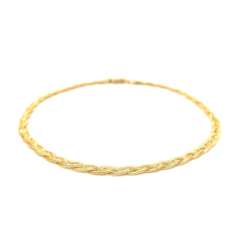 14k Yellow Braided Foxtail Anklet 3.5mm - Image 2