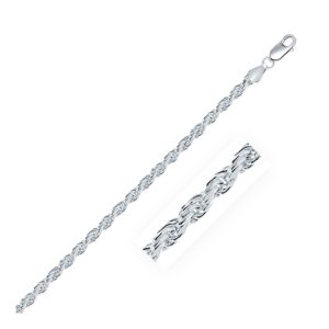 Sterling Silver Rope Chain Diamond Cut (3.6 mm)