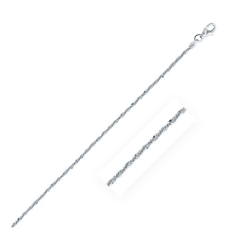 Sterling Silver Sparkle Chain Rhodium Plated (1.60 mm)