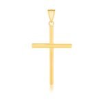 14k Yellow Gold Polished Flat Cross Pendant