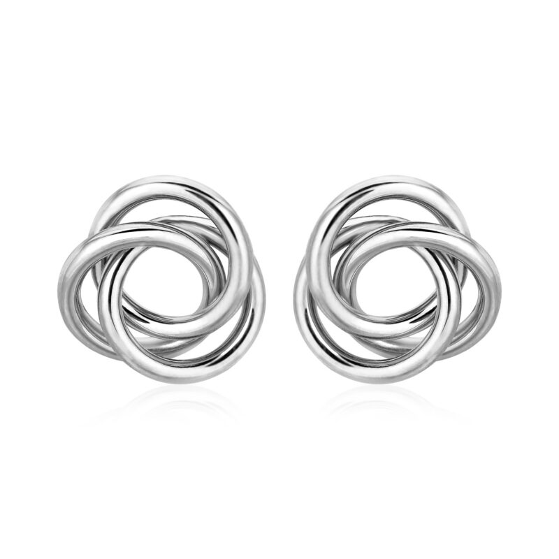 Open Love Knot Earrings Sterling Silver Polished