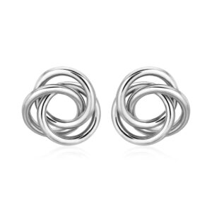 Open Love Knot Earrings Sterling Silver Polished