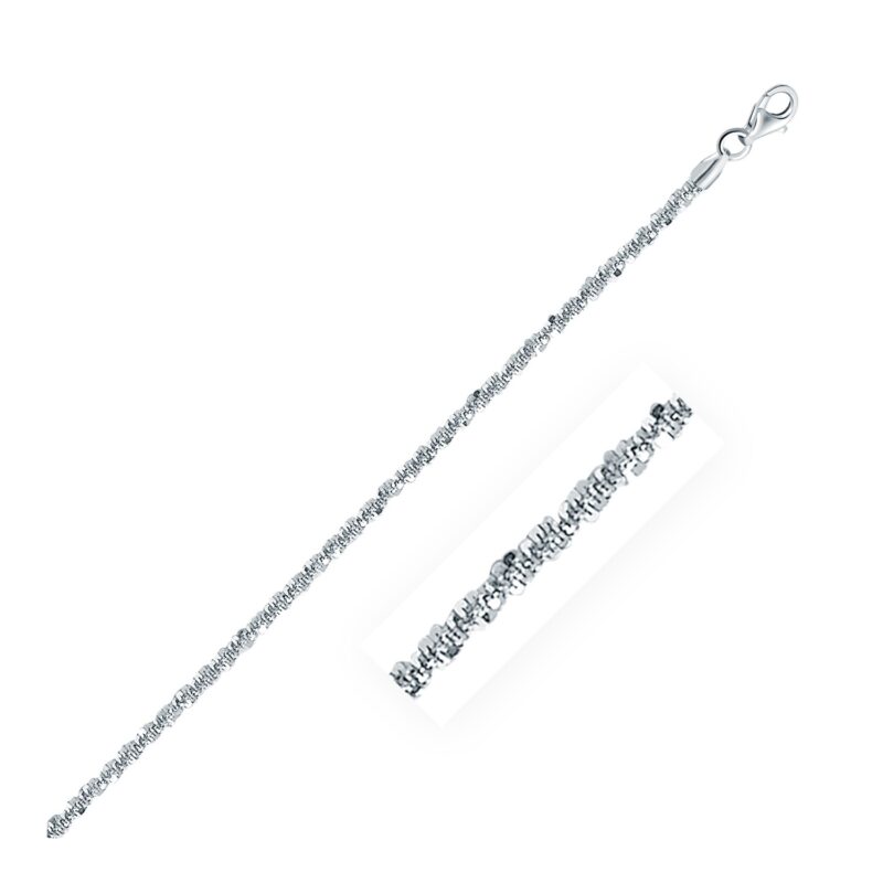 Sterling Silver Sparkle Chain Rhodium Plated (2.20 mm)