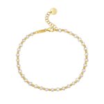 Pearl and Gold Alternating Bead Bracelet in 14K Yellow Gold
