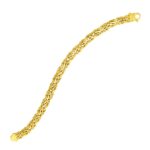 14k Yellow Gold Byzantine Link Stylish Bracelet 9 mm