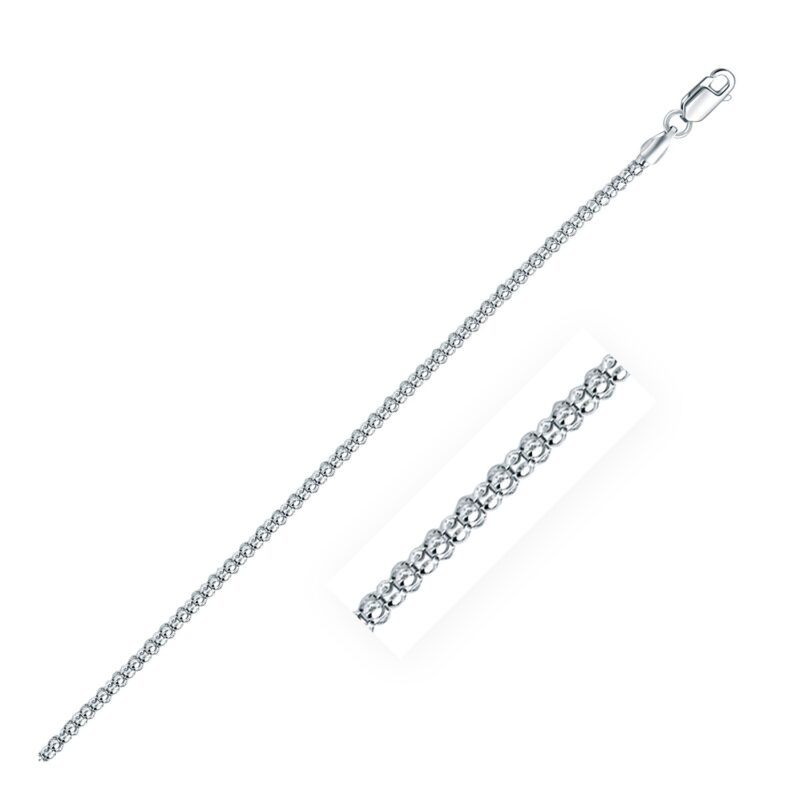 Sterling Silver Popcorn Chain Rhodium Plated (2.50 mm)