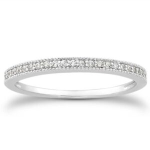 Micro Pave Diamond Milgrain Wedding Ring Band