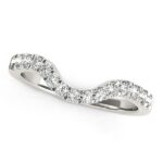 Curved Wedding Ring with Diamonds 1/3 carat White Gold