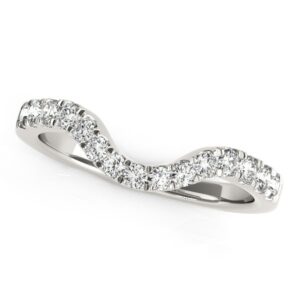Curved Wedding Ring with Diamonds 1/3 carat White Gold