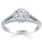 D186319_1.jpg Diamond Halo Split Shank Engagement Ring White Gold