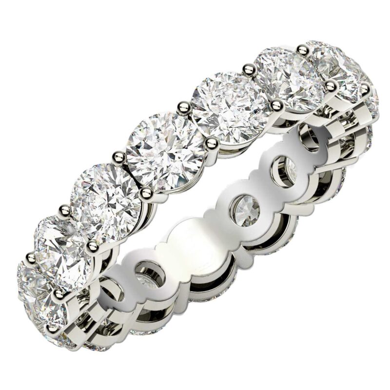 5 Carat Round Cut Lab Grown Diamond Eternity Ring White Gold