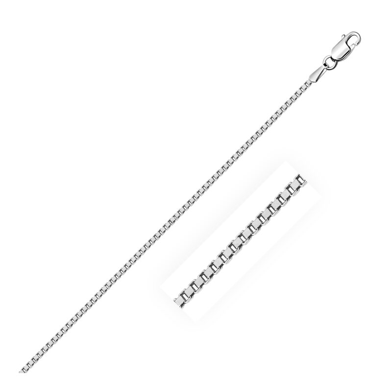 Box Chain Sterling Silver Rhodium Plated (1.30 mm)