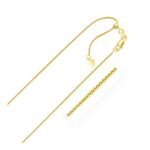 14k Yellow Gold Adjustable Wheat Chain (1.00 mm)