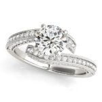 Round Diamond Bypass Engagement Ring 1 1/2 carat 14k White Gold Round Diamond Bypass Engagement Ring 1 1/2 carat 14k White Gold
