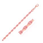 4 mm 14K Solid Rose Gold Diamond Cut Rope Chain Necklace – 24 inch 60 cm