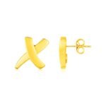 14K Gold X Stud Earrings