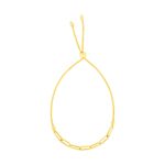 14K Yellow Gold Adjustable Bracelet with Paperclip Chain (1.00 mm) 14K Yellow Gold Adjustable Bracelet with Paperclip Chain (1.00 mm)