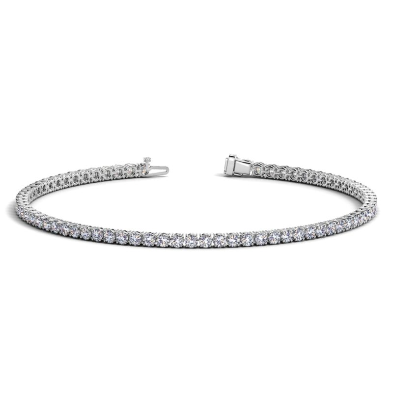 2 Carat Lab Grown Diamond Tennis Bracelet 14k White Gold