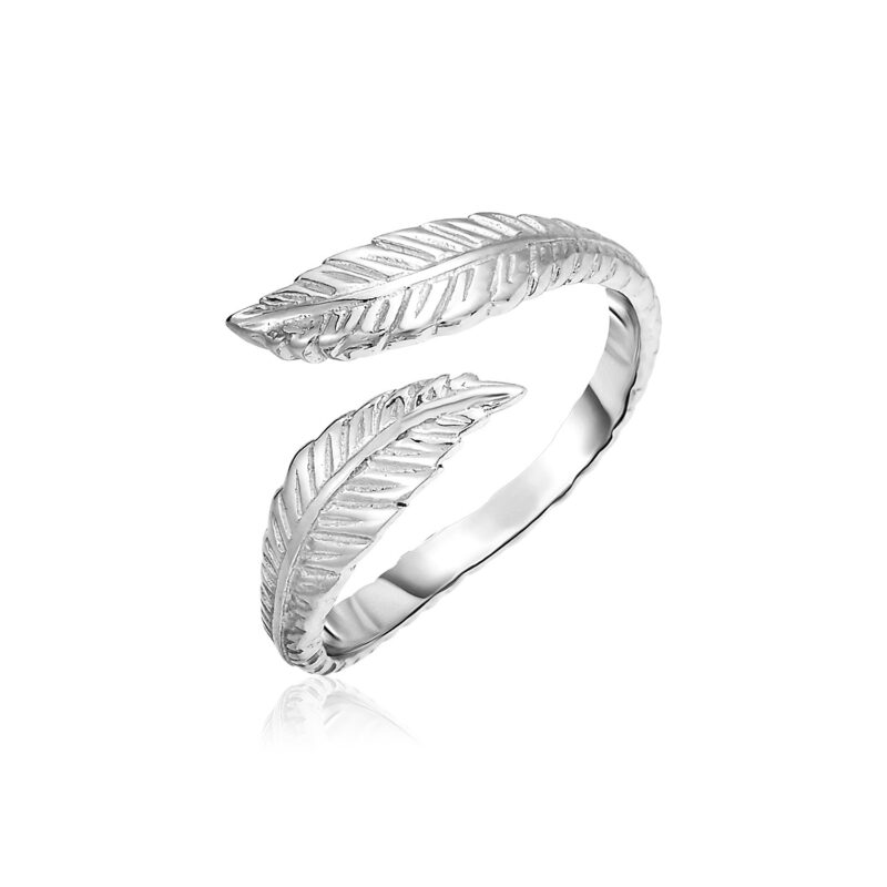 Leaves Toe Ring Bypass Sterling Silver