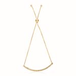 14k Yellow Gold Chain Bar Lariat Style Bracelet (1.00 mm)