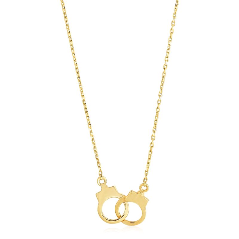 14k Yellow Gold Handcuff Necklace High Polish