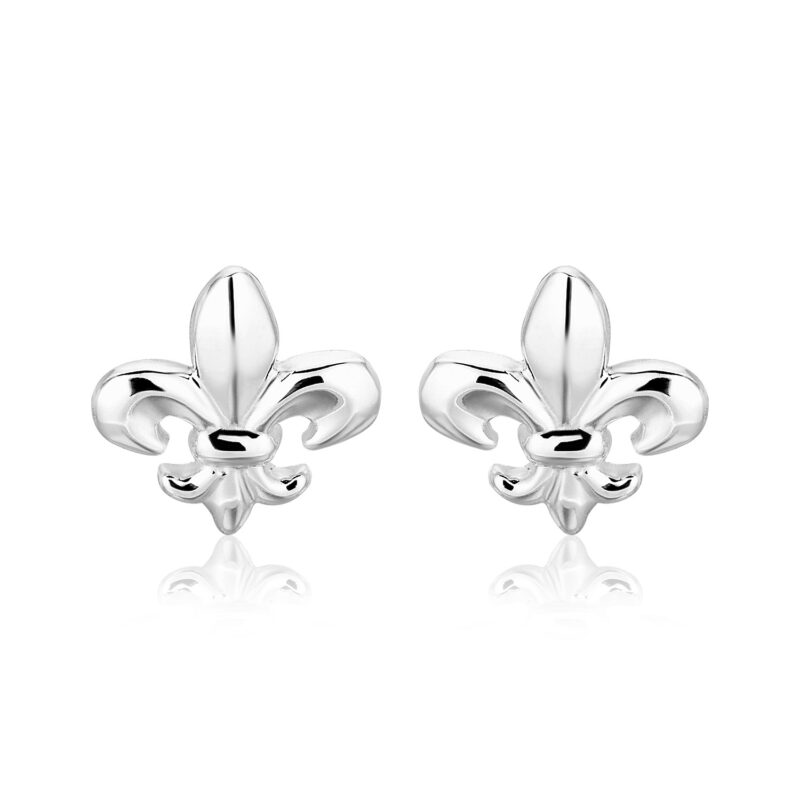 Sterling Silver Fluer De Lis Earrings