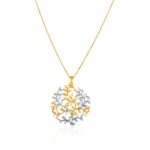 14k Gold Tree of Life Pendant Two-Tone Yellow and White