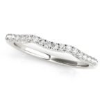 Wave Diamond Wedding Band 1/5 Carat 14k White Gold