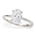 1.5 Carat Oval Lab Grown Diamond Solitaire Ring 10K White Gold