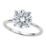 3 Carat Round Lab Grown Diamond Solitaire Ring 14K White Gold 3 Carat Round Lab Grown Diamond Solitaire Ring 14K White Gold