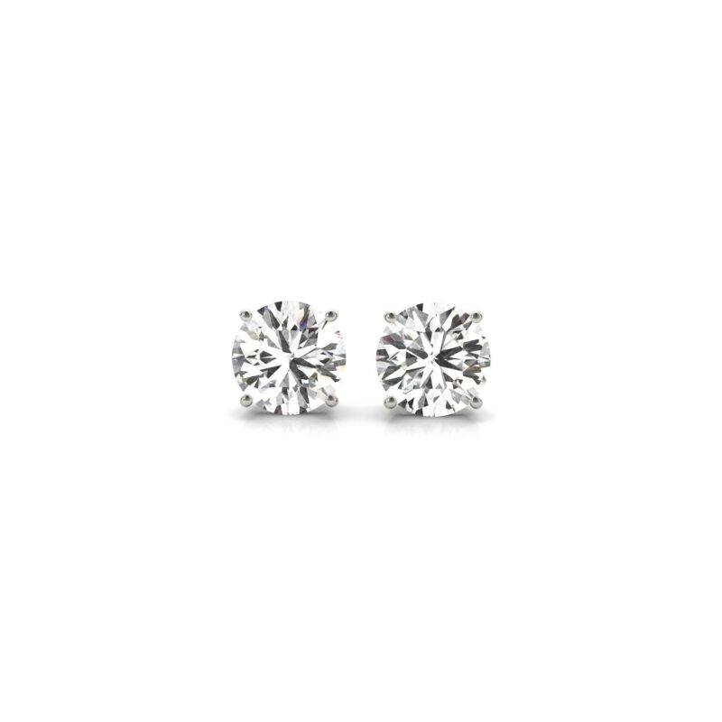 1.5 Carat Lab Grown Diamond Earrings Round 14k White Gold