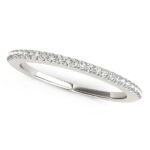 Diamond Wedding Band 1/8 carat 14k White Gold Pave Scallop Setting