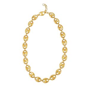 Puffed Mariner Link 12mm Necklace in 14K Yellow Gold