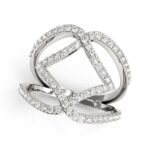 3/4 Carat Diamond Ring Dual Band Entwined Design 14k White Gold 3/4 Carat Diamond Ring Dual Band Entwined Design 14k White Gold