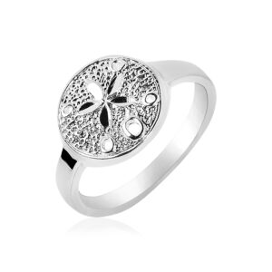 Dollar Ring Sterling Silver Textured Sand (2.50 mm)
