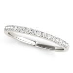 14k White Gold Diamond Wedding Band Scalloped Set 1/6 Carat