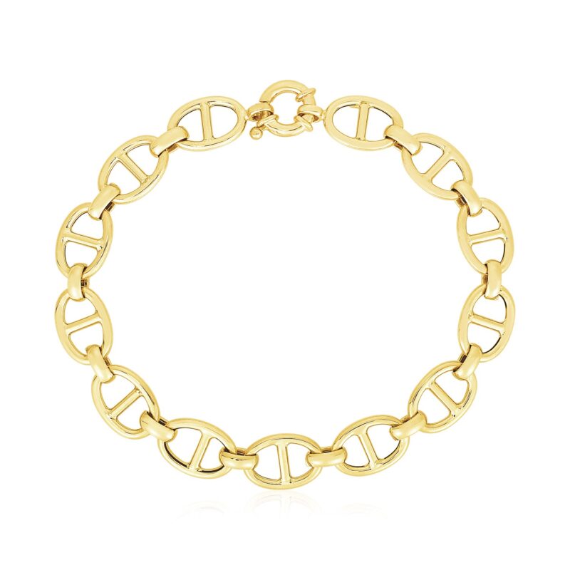 14k Yellow Gold Mariner Link Bracelet (8.80 mm) High Polish